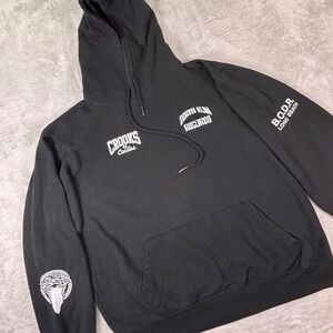 Crooks & Castles Men's Black Death Row Records Graphic Hoodie B.O.D.R. Size XL